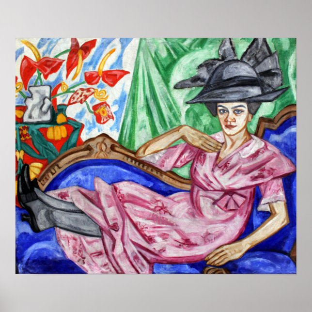 Poster Rozanova - Portrait De Soeur Anna 1912 (Devant)