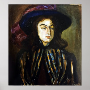 Poster Rozanova - Portrait féminin 1907