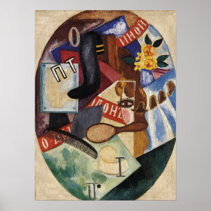 Poster Rozanova - Salon de coiffure 1915