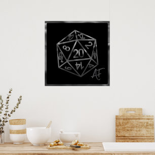 Poster RPG Crit AF   Imaginaire Tabletop Retro Gamer Dice
