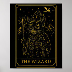 Poster Rpg Gamer Wizard D20 Dice Nerdy Geek Chat Hommes F
