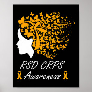 Poster Rsd Crps Sensibilisation - Femmes Papillons Cheveu