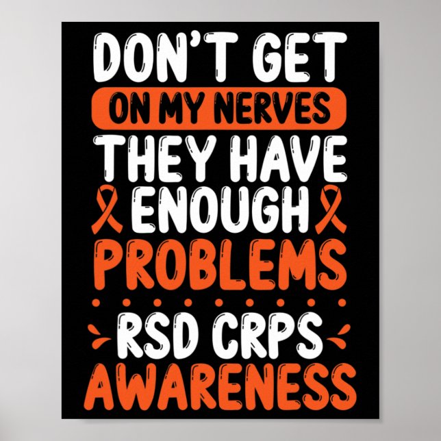 Poster RSD CRPS Warrier Orange Ribbon sur mes Nerves CRPS (Devant)