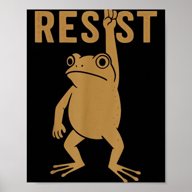 Poster Rtland Frog Funny City Art - Rtland Frog Protest  (Devant)