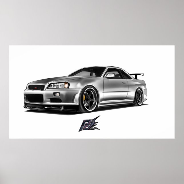 Poster rtm nissan skyline r34 (Devant)