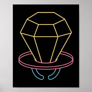 Poster Rtro 80s 90s Neon Ring Pop Candy
