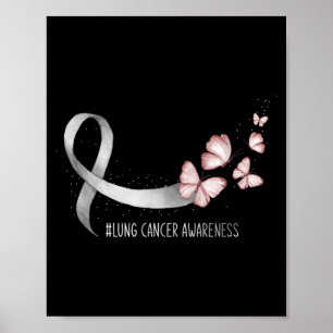 Poster Ruban Blanc Papillon Sensibilisation au Cancer du 