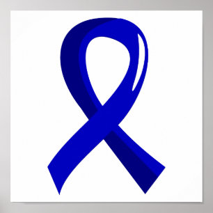 Poster Ruban bleu 3 de cancer du colon