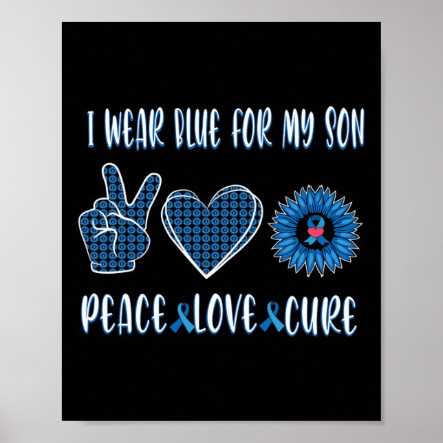 Poster Ruban Bleu À Mon Fils Novembre Sensibilisation au  (Devant)