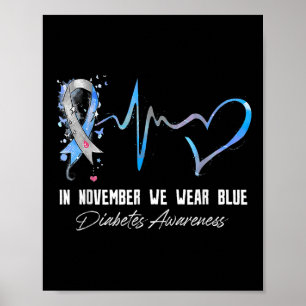 Poster Ruban Bleu En Novembre Nous Portons Bleu Pour Le D