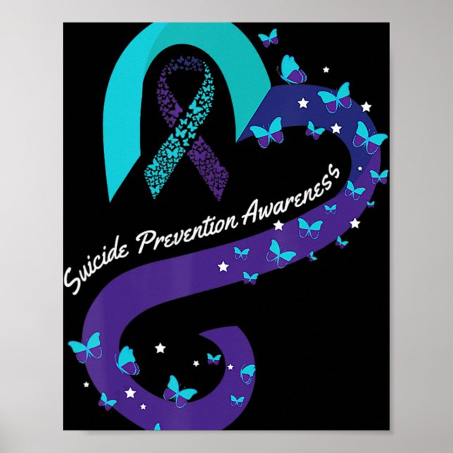 Poster Ruban Carburant Papillon Suicide Sensibilisation M (Devant)