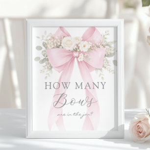 Poster Ruban Coquette Rose Combien de Rubans Jeu