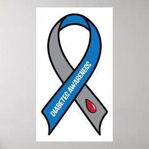 Poster Ruban de conscience de diabète