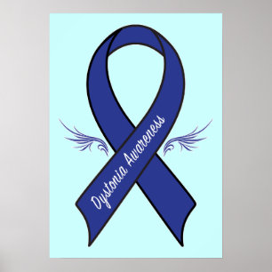 Poster Ruban de conscience de dystonie avec des ailes