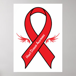 Poster Ruban de conscience de maladie cardiaque avec des