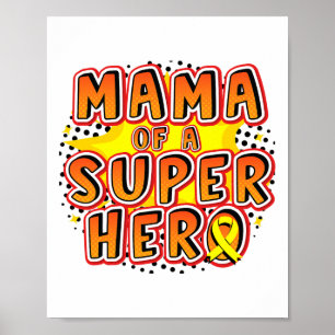 Poster Ruban de la Maman d'un Cancer de l'Enfant d'une Fa