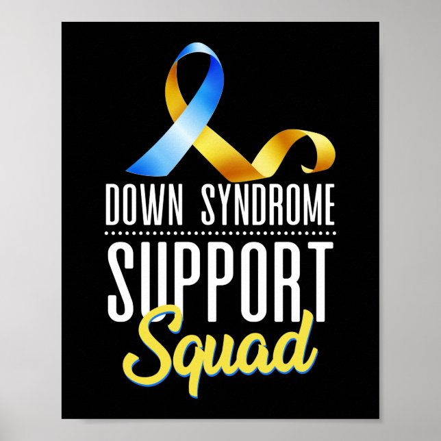 Poster Ruban de l'équipe de soutien du syndrome de Down T (Devant)