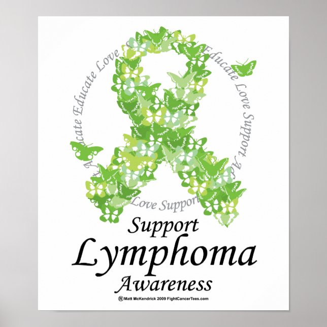 Poster Ruban de papillon de lymphome (Devant)