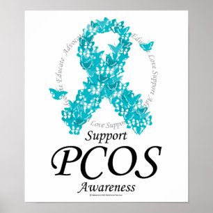 Poster Ruban de PCOS des papillons