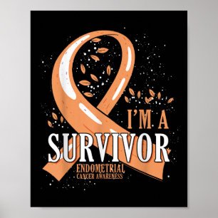 Poster Ruban de pêche survivant du cancer Ruban de sensib