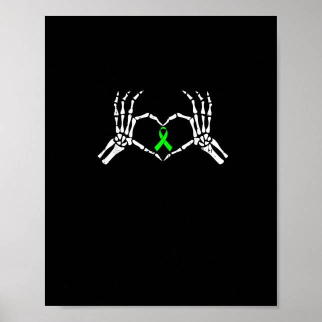 Poster Ruban de sensibilisation au coeur des mains de squ (Devant)
