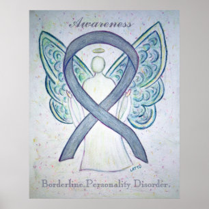 Poster Ruban de sensibilisation aux troubles de la person