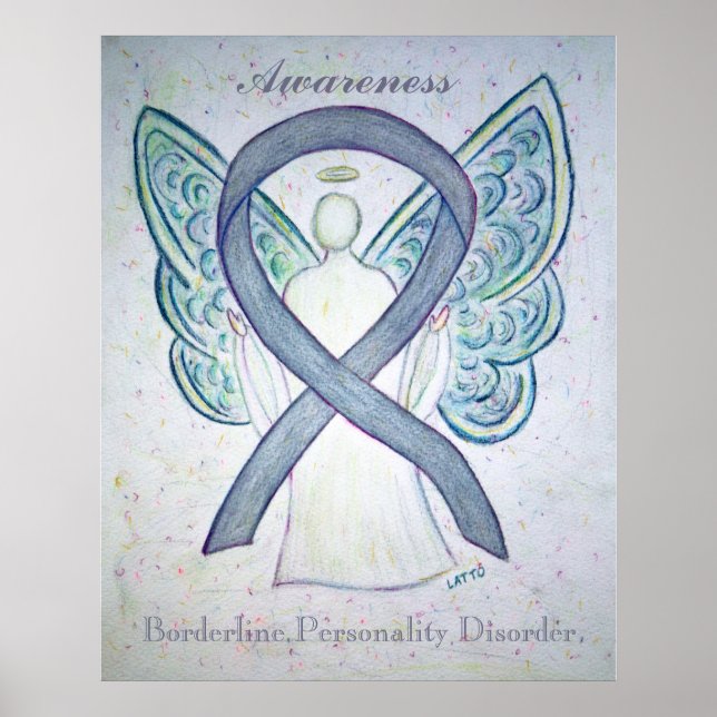 Poster Ruban de sensibilisation aux troubles de la person (Devant)