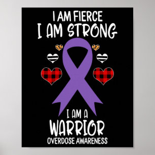 Poster Ruban de sensibilisation Je Suis Fierce Forte Guer