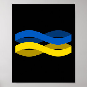 Poster Ruban du drapeau ukrainien Soutenez l'Ukraine