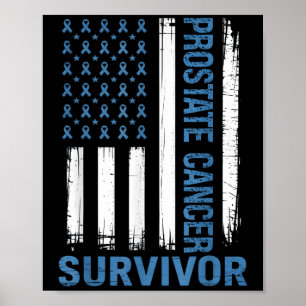 Poster Ruban du drapeau Vintage du survivant du cancer de