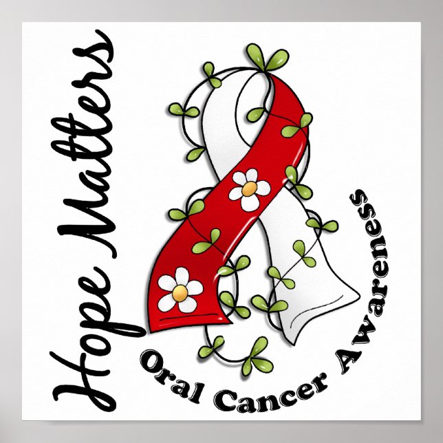 Poster Ruban Fleur 4 Hope Matters Cancer oral (Devant)