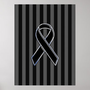 Poster Ruban noir élégant Bandes verticales de sensibilis