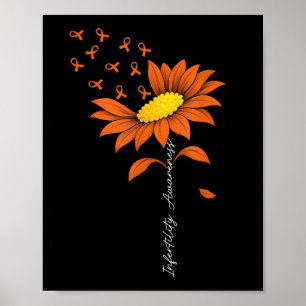 Poster Ruban orange de sensibilisation à l'infertilité Su
