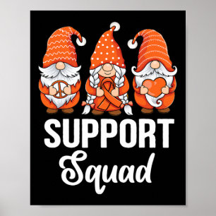 Poster Ruban orange Les Gnomes soutiennent la survivante 