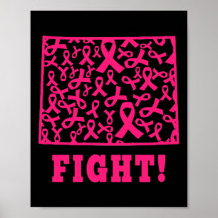 Poster Ruban rose Wyoming Comment État Cancer du sein Lut