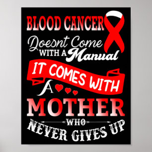 Poster Ruban rouge de sensibilisation au cancer du sang M