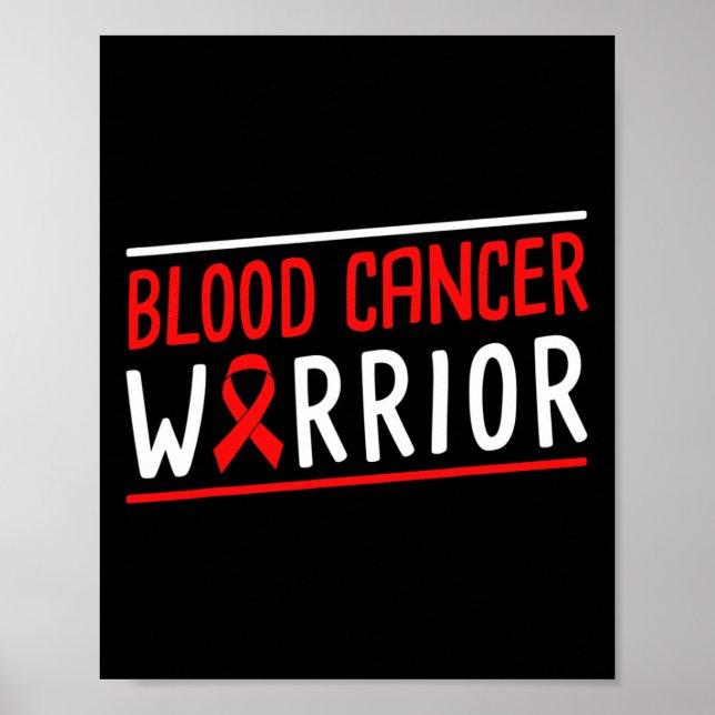 Poster Ruban rouge du guerrier du cancer du sang (Devant)