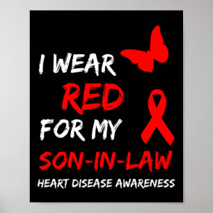 Poster Ruban rouge porté pour mon gendre pour la maladie 