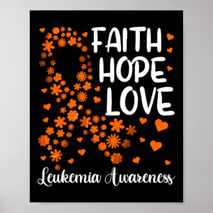 Poster Ruban Sang Cancer Faith Hope Love Leukemia Awar