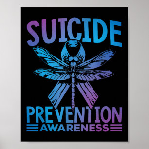 Poster Ruban sarcelle et violet de sensibilisation à la p