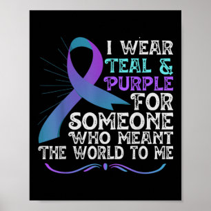 Poster Ruban sarcelle violet pour la sensibilisation à la