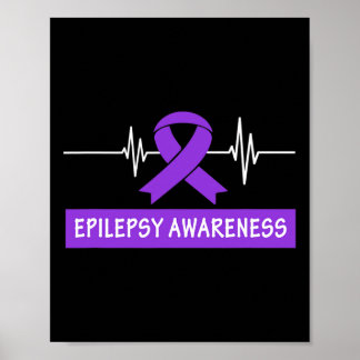 Poster Ruban Violet de Sensibilisation à l'Épilepsie Batt