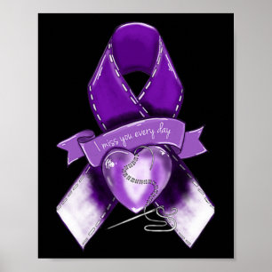 Poster Ruban violet Graphique de sensibilisation