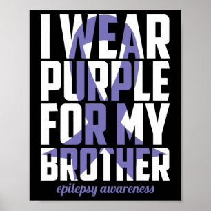 Poster Ruban Violet Pour Mon Frère Pour la Sensibilisatio