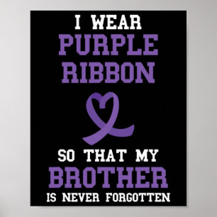 Poster Ruban Violet Pour Mon Frère Sensibilisation À La S