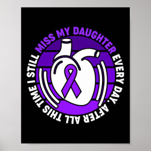 Poster Ruban Violet Surdosage Sensibilisation Fille Manqu