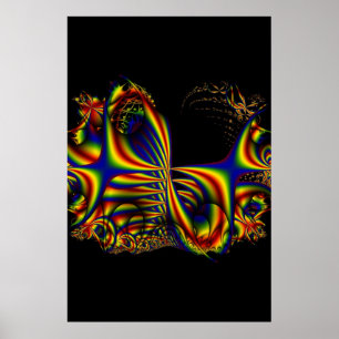 Poster Rubans   Arc-en-ciel Fractal Art