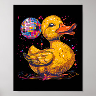Poster Rubber Duck Disco Ball Art Dancing Rubber Duck