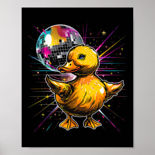 Poster Rubber Duck Disco Dancing Disco Ball Musique Rubbe