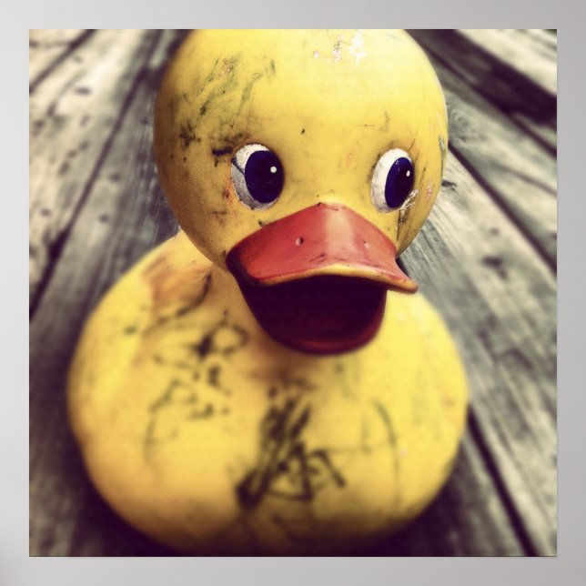 Poster Rubber Jaune Ducky a besoin d'un bain ! (Devant)